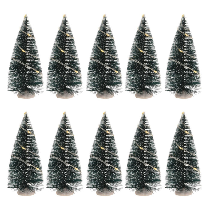 10-Pack Mini LED Light-Up Christmas Tree Table Decorations, LED Xmas Ornaments