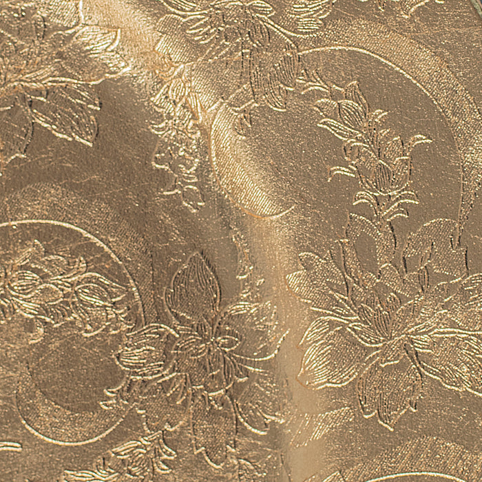 CB Set of 4 Gold Charger Plates, 33cm Embossed Floral Round Under Plates