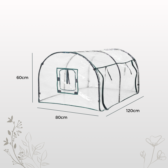 Plastic Polytunnel 120cm/4ft Garden Cloche Tunnel PVC Mini Greenhouse, Veg Trug