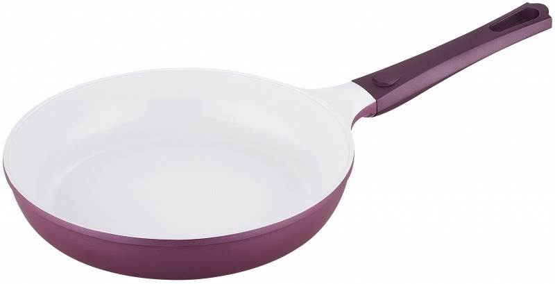Bergner 29cm Ceramic Non-Stick Frying Pan, Mulberry & White Induction Pan