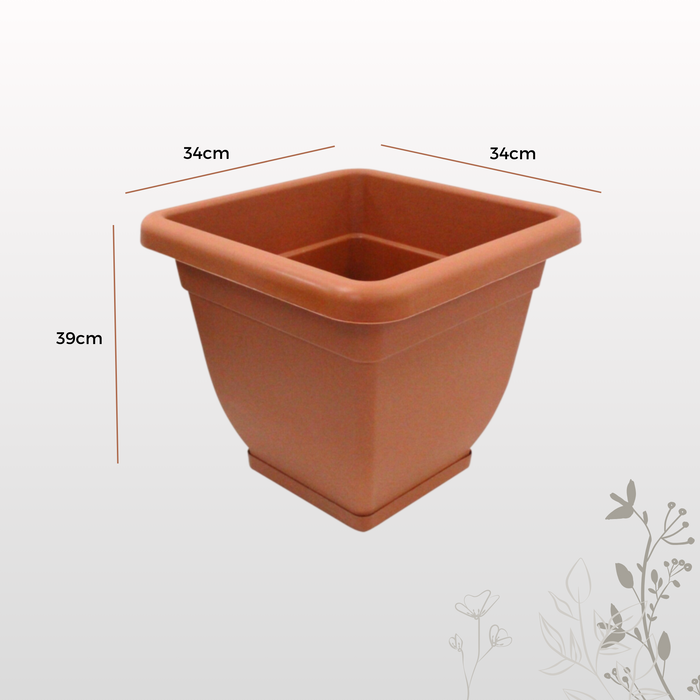 40cm square plastic plant pots Geri 40cm ⌀ x 35cm H Terracotta Large Plastic Planter