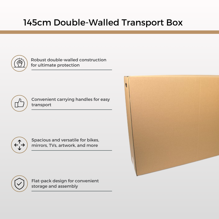 Large 145cm Double-Walled Bicycle Transport Box | Strong Flat-Pack Packaging Box