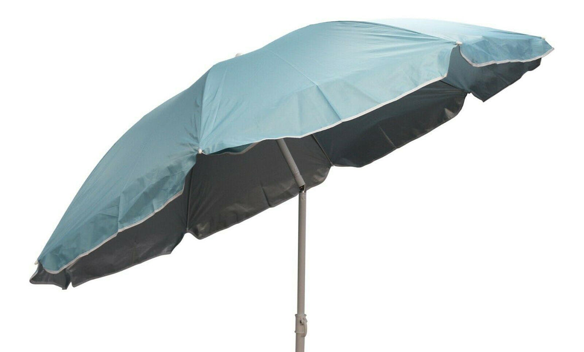 1.6m Tilting Parasol Sun Shade, 1.4m Tall Blue Nylon UPF 50+ Beach Umbrella