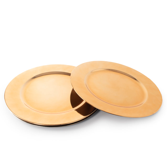 Set of Gold Charger Plates 33cm Round Shiny Under Plates Christmas Dinner Table