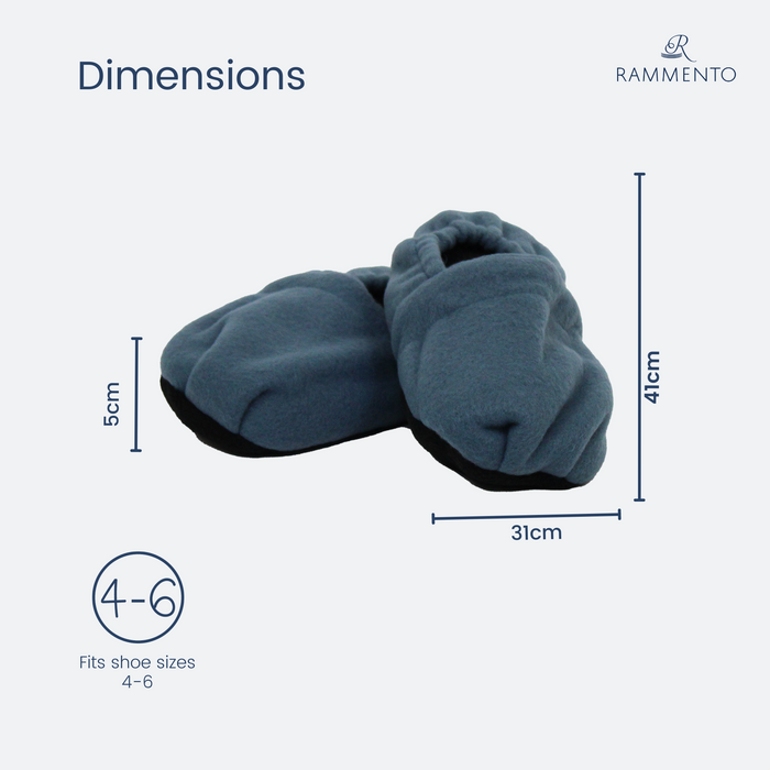 Rammento Unisex Microwave Heated Slippers in Blue Shoe Size 4-6 Feet Warmers