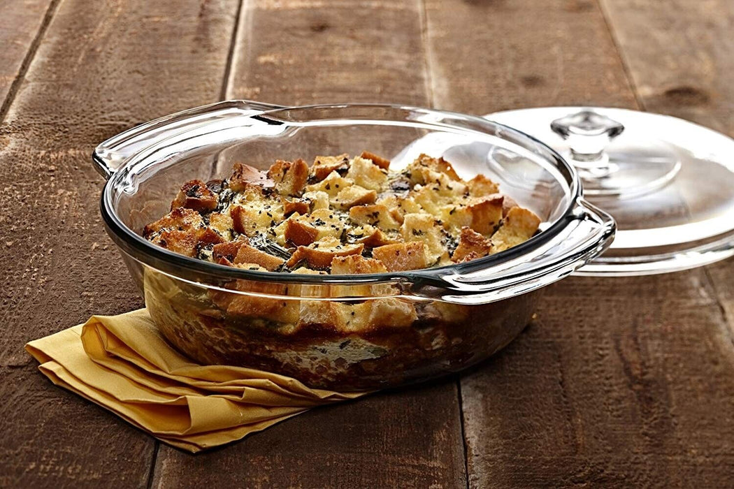 Anchor Hocking Large Round Glass Ovenware Casserole Dish With Lid Oven To Table