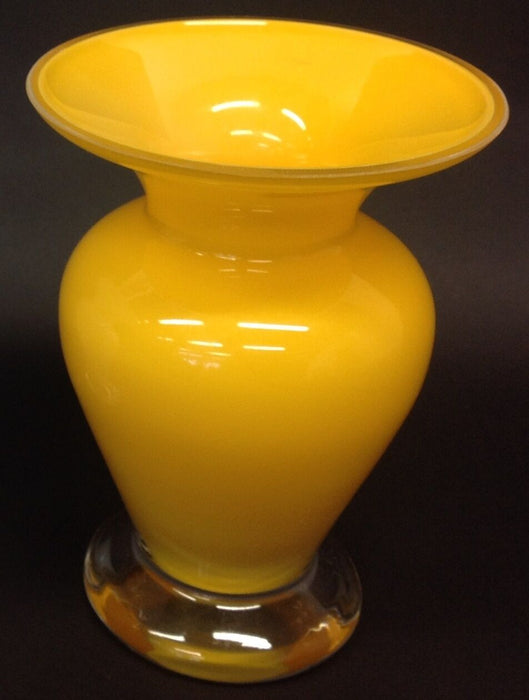 Alicija Orange White Glass Flower Vase With Wide Mouth and Waist Original Vase