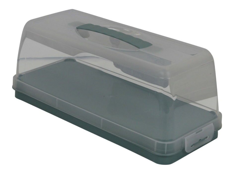36cm Long BPA-Free Plastic Cake Carrier with Lid & Handle, Mint Food Packaging Box
