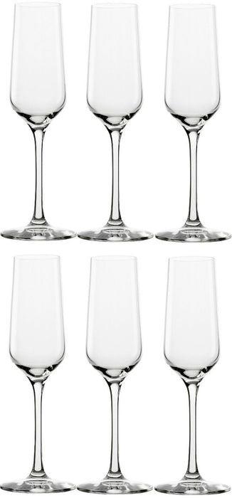 6-Pack 200 ml Lead-Free Crystal Glass Champagne Flutes, Clear Drinking Glasses