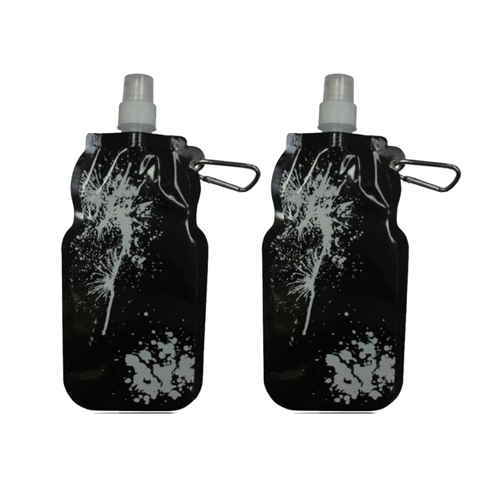 BPA-Free Plastic 500ml Foldable Non-Spill Sports Water Bottles Black Blue or Red