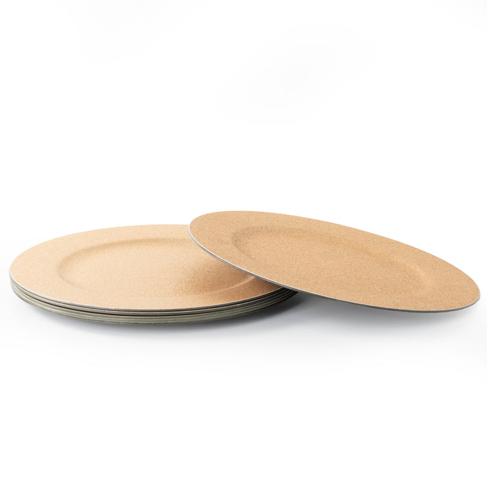 Rammento Set of 4 33cm Glittered Gold Plastic High-Gloss Finish Charger Plates
