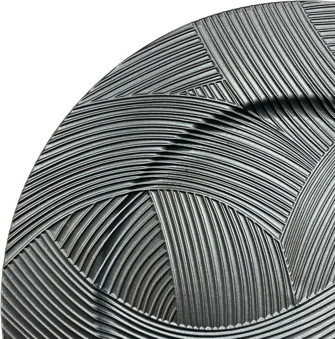 Rammento 6-Pack 33cm Light Grey Wave-Effect Plastic Charger Plates