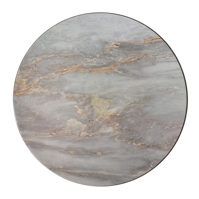 Set of 4 Marble Effect Grey Plastic 33cm Round Charger Plates Under Plates