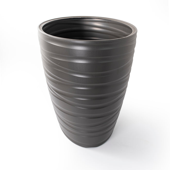 Rammento 58cm Large Oval Plant Pot Grey 56l/24l Plastic Planter Bowl with Insert