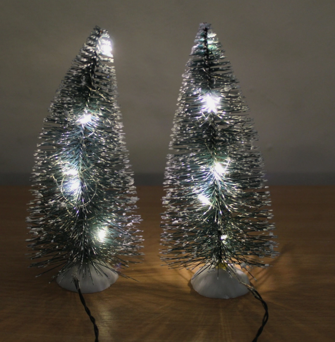 10-Pack Mini LED Light-Up Christmas Tree Table Decorations, LED Xmas Ornaments