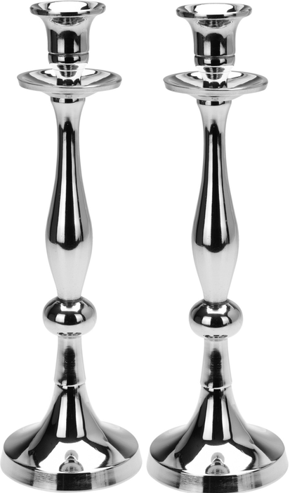 27cm Tall Silver Candlesticks Candle Holder Elegant Design Set Of 2 Candle Stick