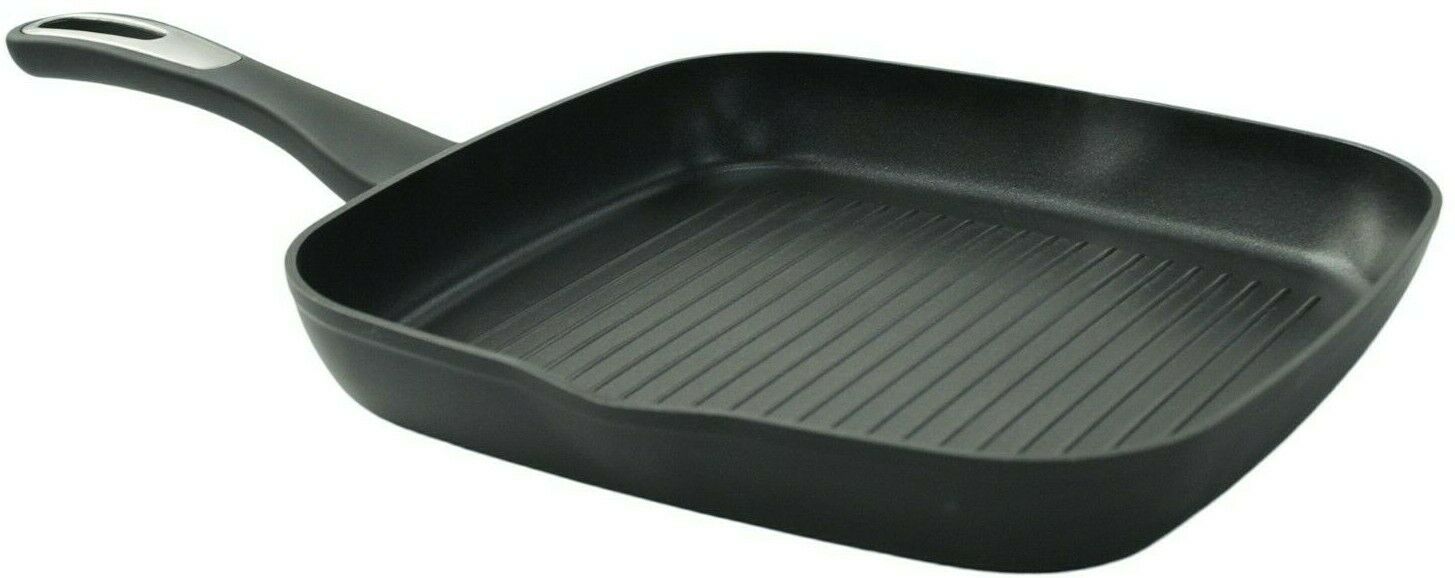 Royal Cuisine Non Stick Square Grill Pan 28cm Large Black Induction Frying Pan