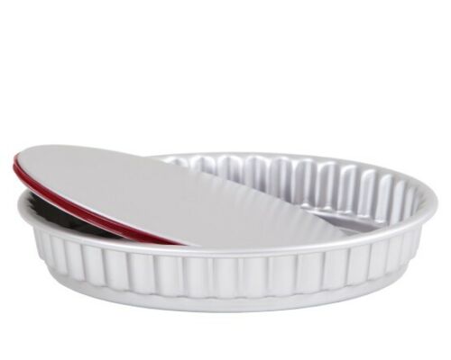 Aluminium Flan Tin 25cm Round Fluted Edge Push Pan Tart Dish 100% Leakproof 10"