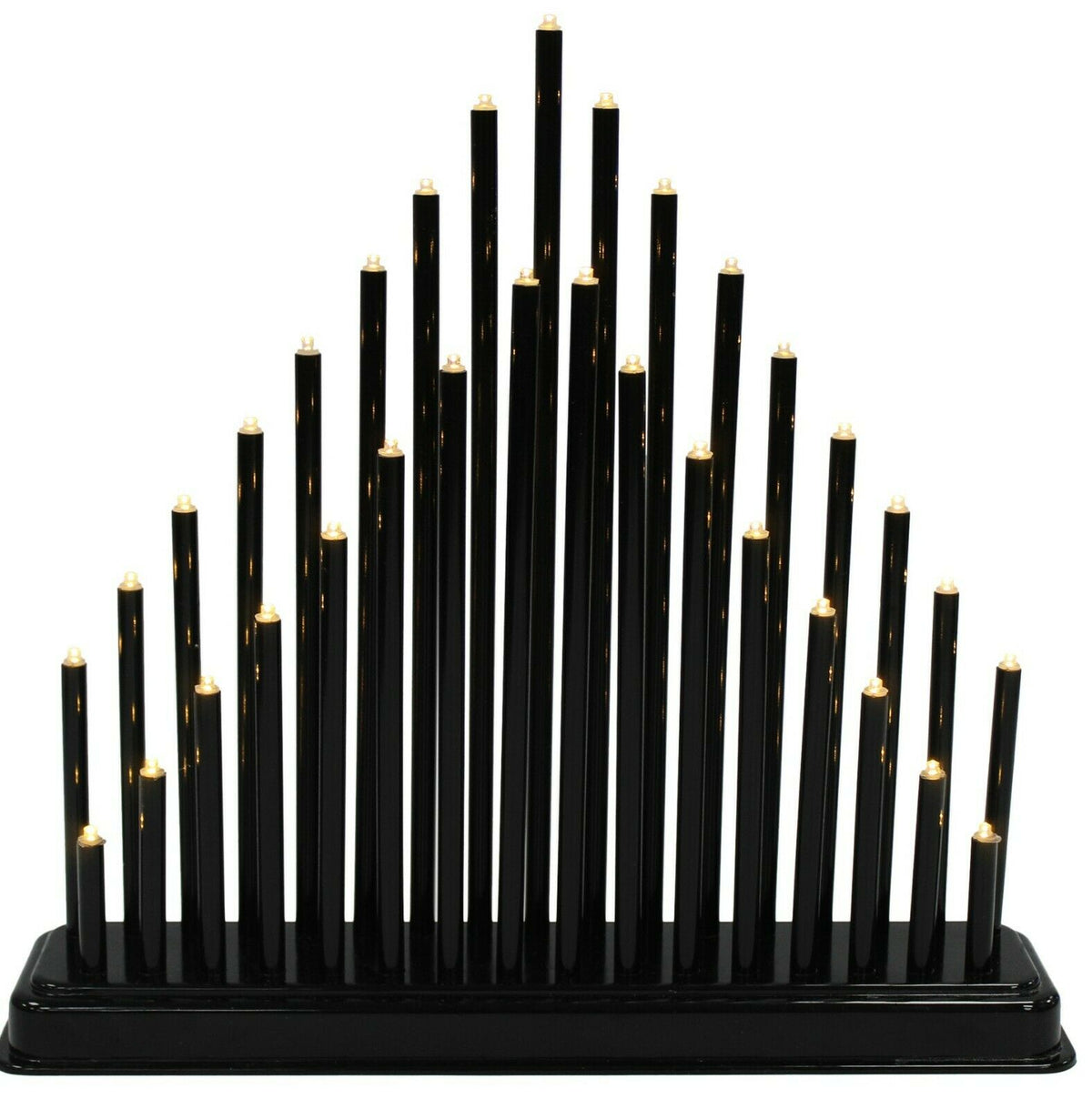 33 LED Christmas Candle Bridge Black Candelabra Battery Operated Table