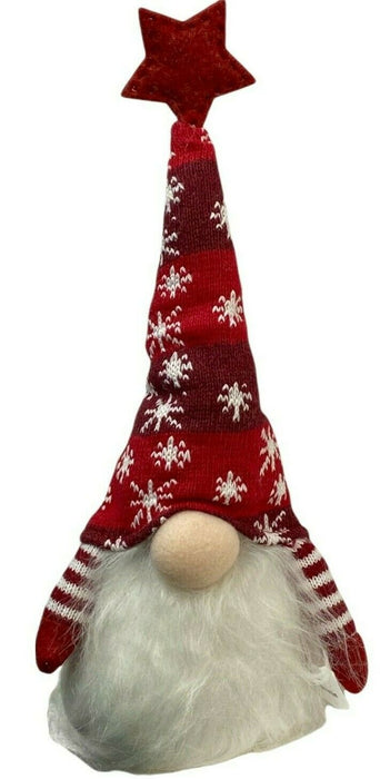 Christmas Gonk Decoration Red & White Xmas Faceless Sitting Gnome Ornament 35cm