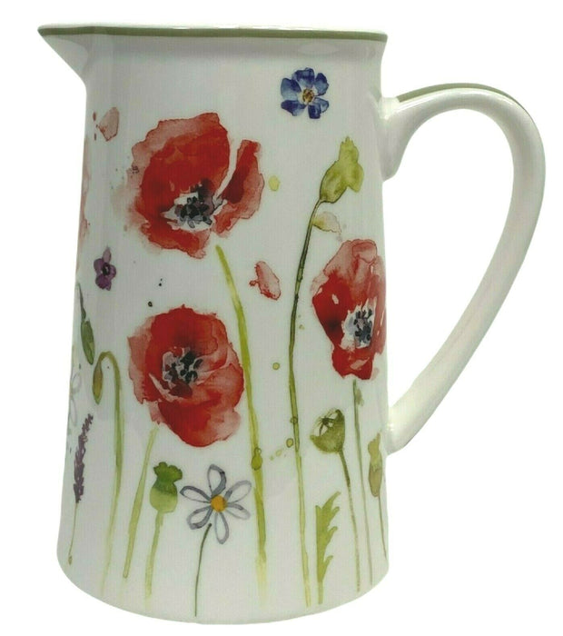 Leonardo Collection Fine China Poppy Field 500ml Jug Floral Print Tea Coffee Jug