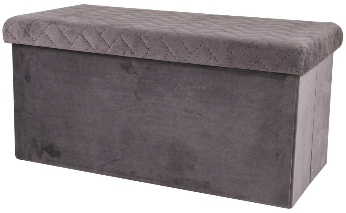 Ottoman Large Pouffe Storage Box & Seat up to 120kg Velvet Grey