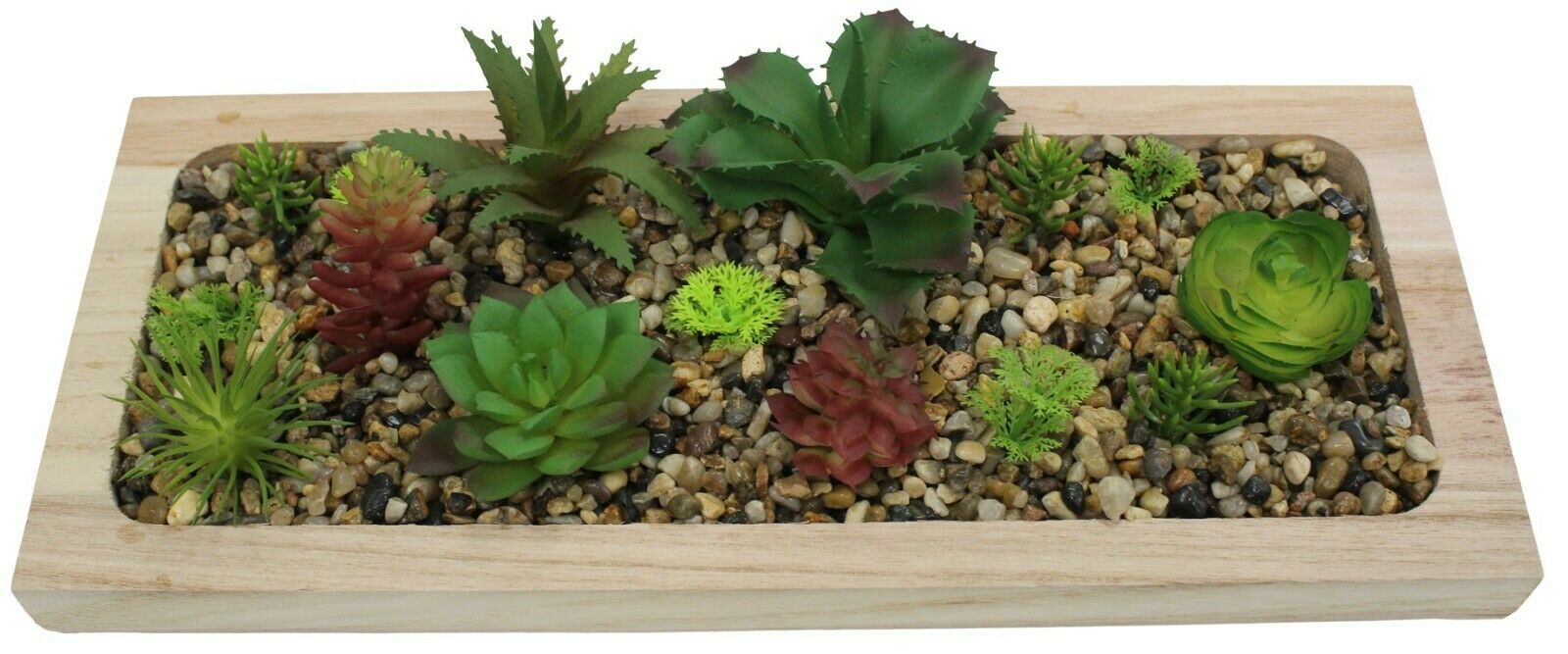 Artificial House Plant Decoration Exotic Miniature Plants With Gravel & Tray