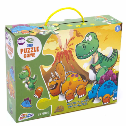 Kids Dino Puzzle - 33 Pieces 3D Animal Floor Jigsaw Children's Fun Activity 3+