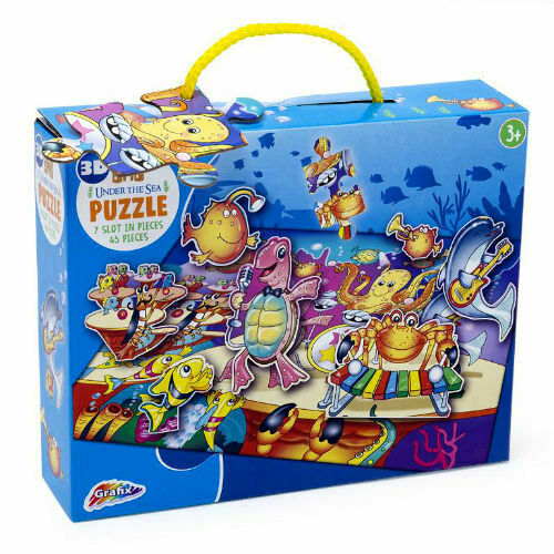 Kids Sea Puzzle - 45 Piece 3D Under The Sea Floor Jigsaw Kids Fun Activity 3+