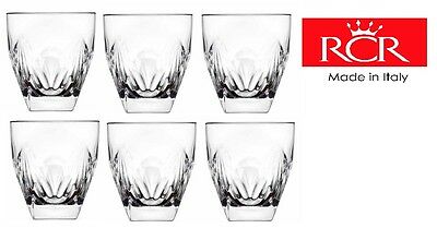 Rcr Fior Di Loto Classy Dinnerware Crystal Whisky Glasses Tumblers 27cl Set of 6