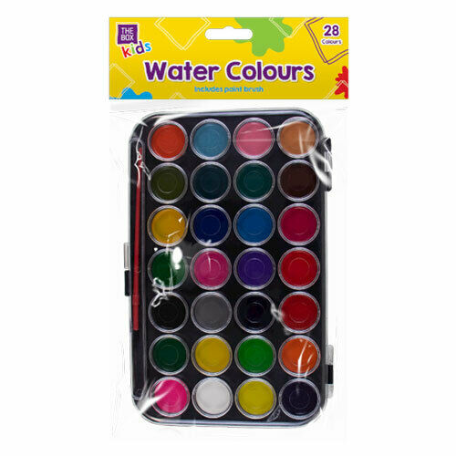 Watercolour Paints Pallet - 28 Assorted Colours Children Arts & Craft Kids Paint