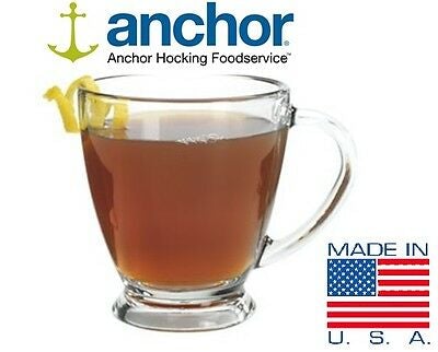 Anchor Hocking 93316 Set of 6 Glass Ava Tea Coffee Mugs Cups