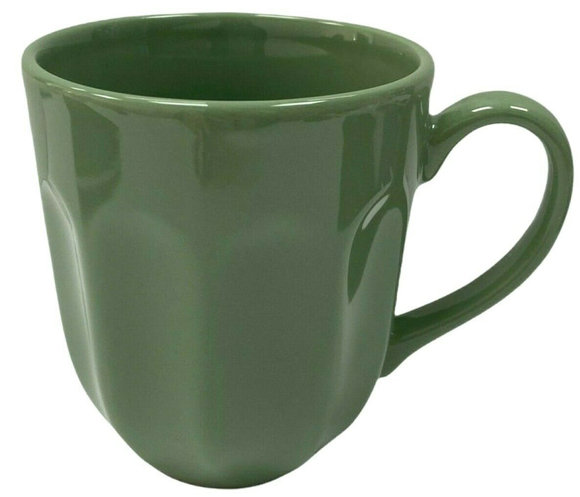 Set Of 4 Large Ceramic Mugs Green Design Tea Coffee Mugs Cappuccino Cups 325ml