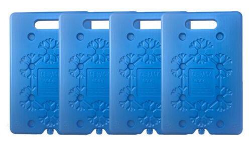 4 Large Freezer Ice Pack Reusable Plastic Ice Brick Block For Cooler Bag 600ml