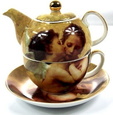 Tea For One Tea Pot (teapot Mug & Saucer Set) Queen Isabella Kissing Angels