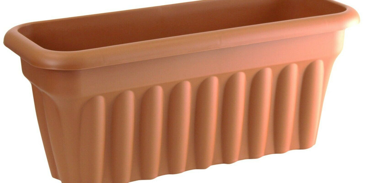 plastic trough planter 60cm Long Terracotta Raised Trough Planter, 25cm Tall Plastic Flower & —  Cheerful Bargains Ltd