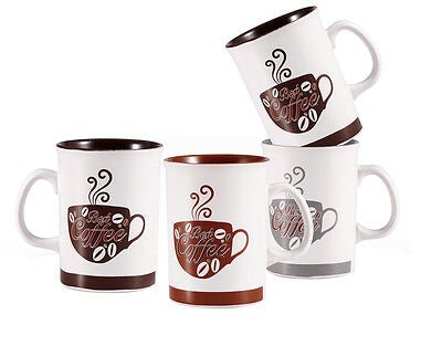 Wellberg 5 Piece Tea Coffee Mug Set With Trendy Design & Chrome Stand 280ml