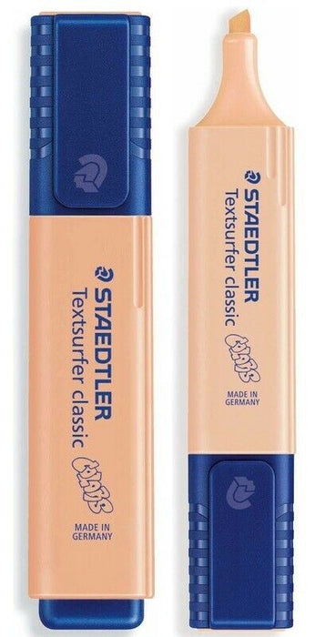10 x STAEDTLER Highlighter Pen Chisel Tip Fluorescent Markers Felt Pastel Peach