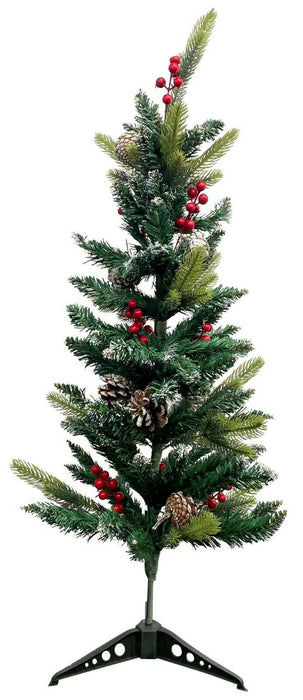 3ft (90cm) Artificial Norway Pine Christmas Tree Pre-Decorated Frosted Xmas Tree