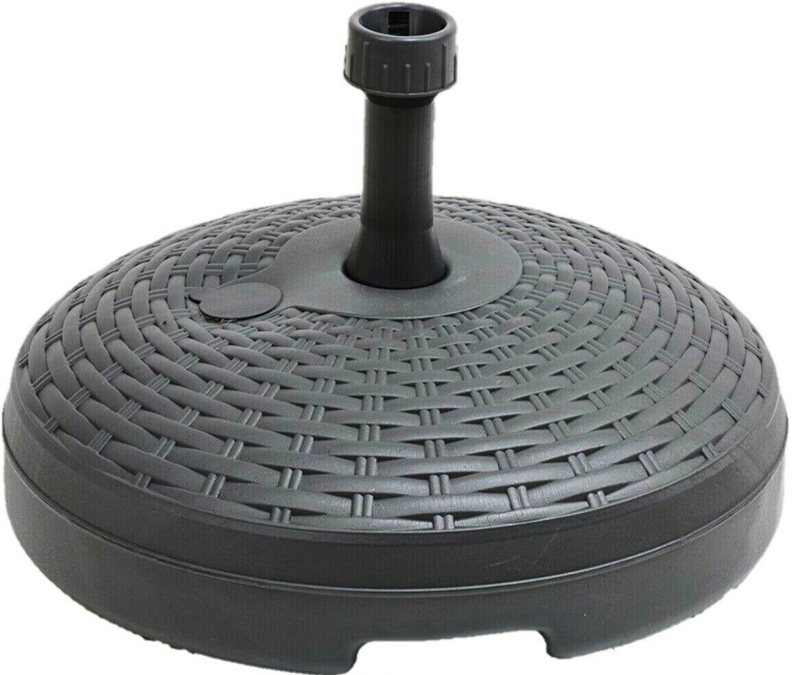 Large 45cm Plastic Garden Rattan Black Round Parasol Base Umbrella Sta