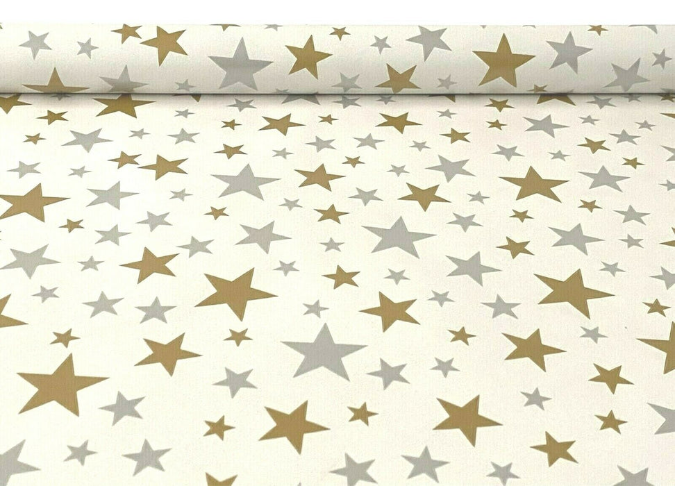 6x Wrapping Paper Rolls Gold Silver Star Design Christmas Gift Wrapping 12m