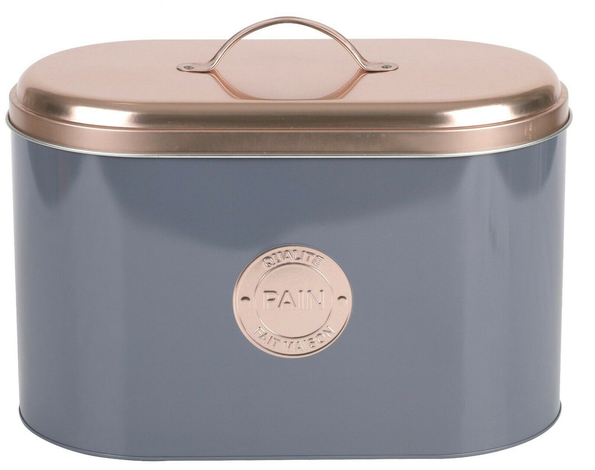 Copper Lid Bread Bin Bread Crock Modern Design Large — Cheerful