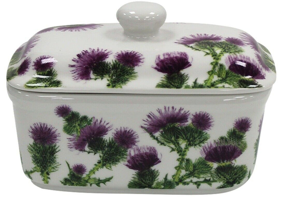 Leonardo Collection Bell Top Fine China Butter Dish Jennifer Rose Thistle Floral