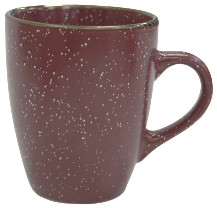 Set Of 4 Large Coffee Mugs 350ml Speckled Mulberry Stoneware Soup Cappuccino Mug