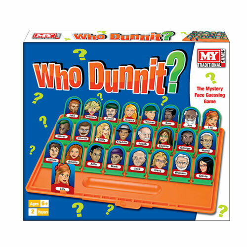 Guess Who Board Game - Who Dunnit Traditional Family Mystery Face Guessing game