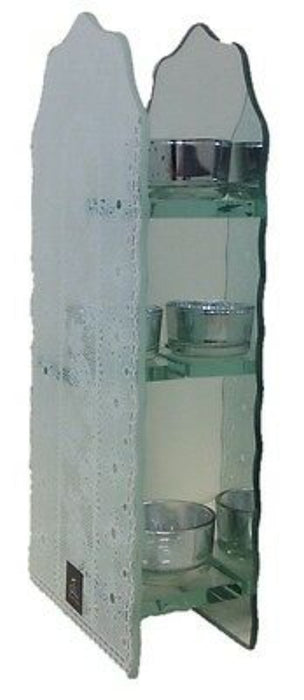 J-Line Chic 3 Tier Glass Tea Light Holder Holds 3 Tea Lights Perfect Gift 28cm