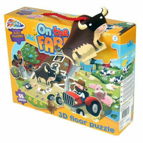 Children's Farm Puzzle - 55 Pieces 3D Animal Floor Jigsaw Kids Fun Activity 3+