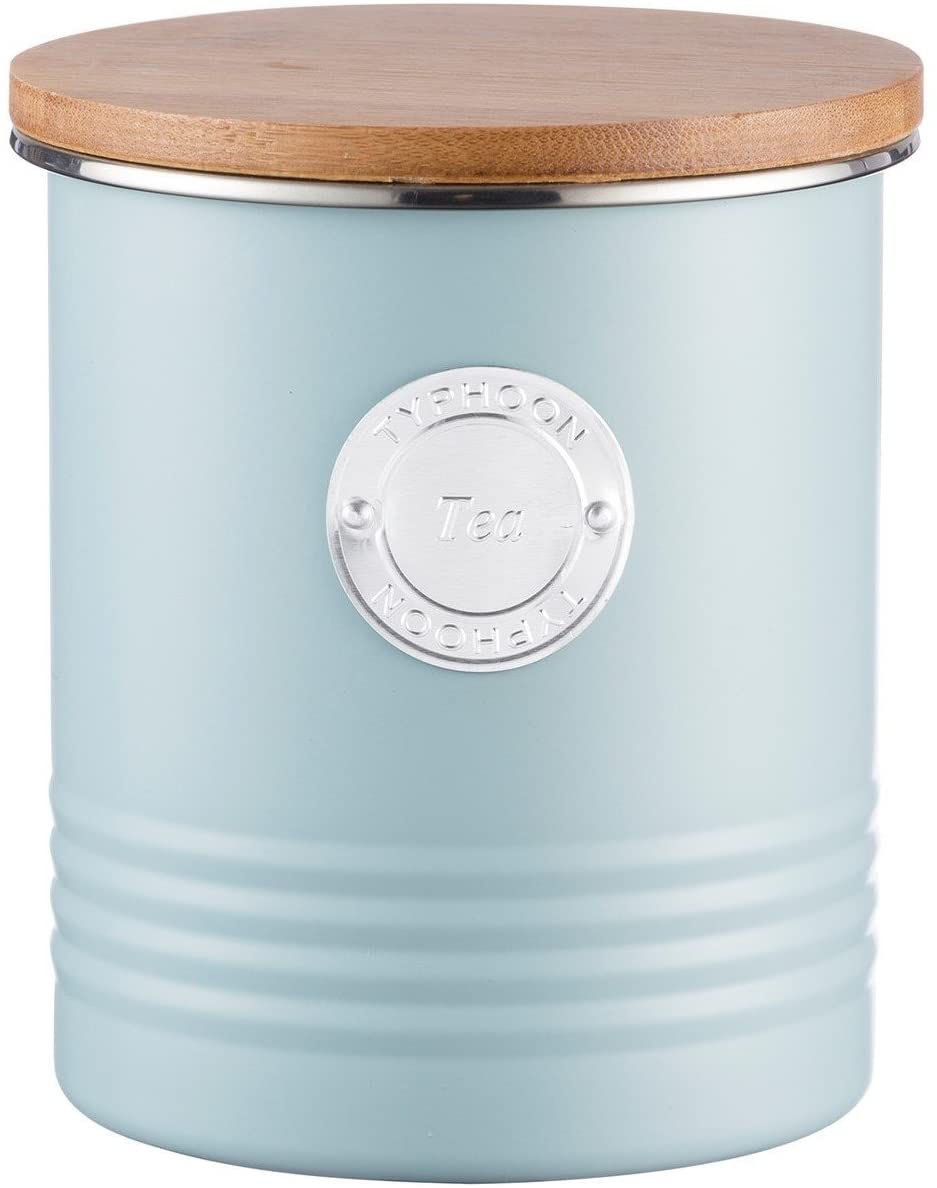 Typhoon 1 Litre Living Tea Canister, Steel, Blue, 11 x 11 x 15.5 cm