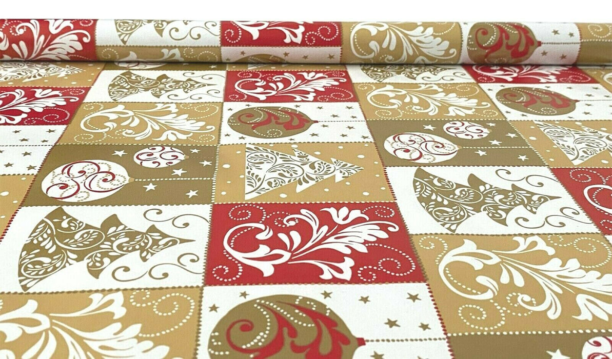 Christmas Wrapping Paper 6 Rolls 12m Festive Gift Wrap Gold & Red Xmas Designs