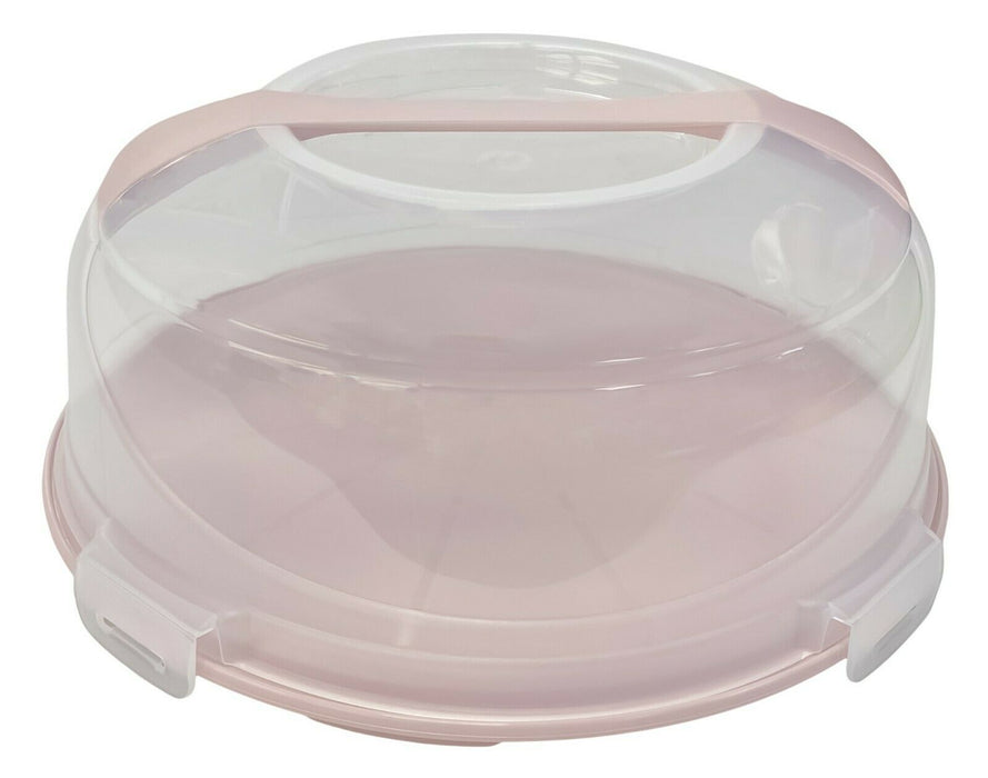 Large Round Cake Carrier With Lid & Handle Plastic Cake Box Storage Container